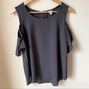 Solid Grey cold shoulder tank top